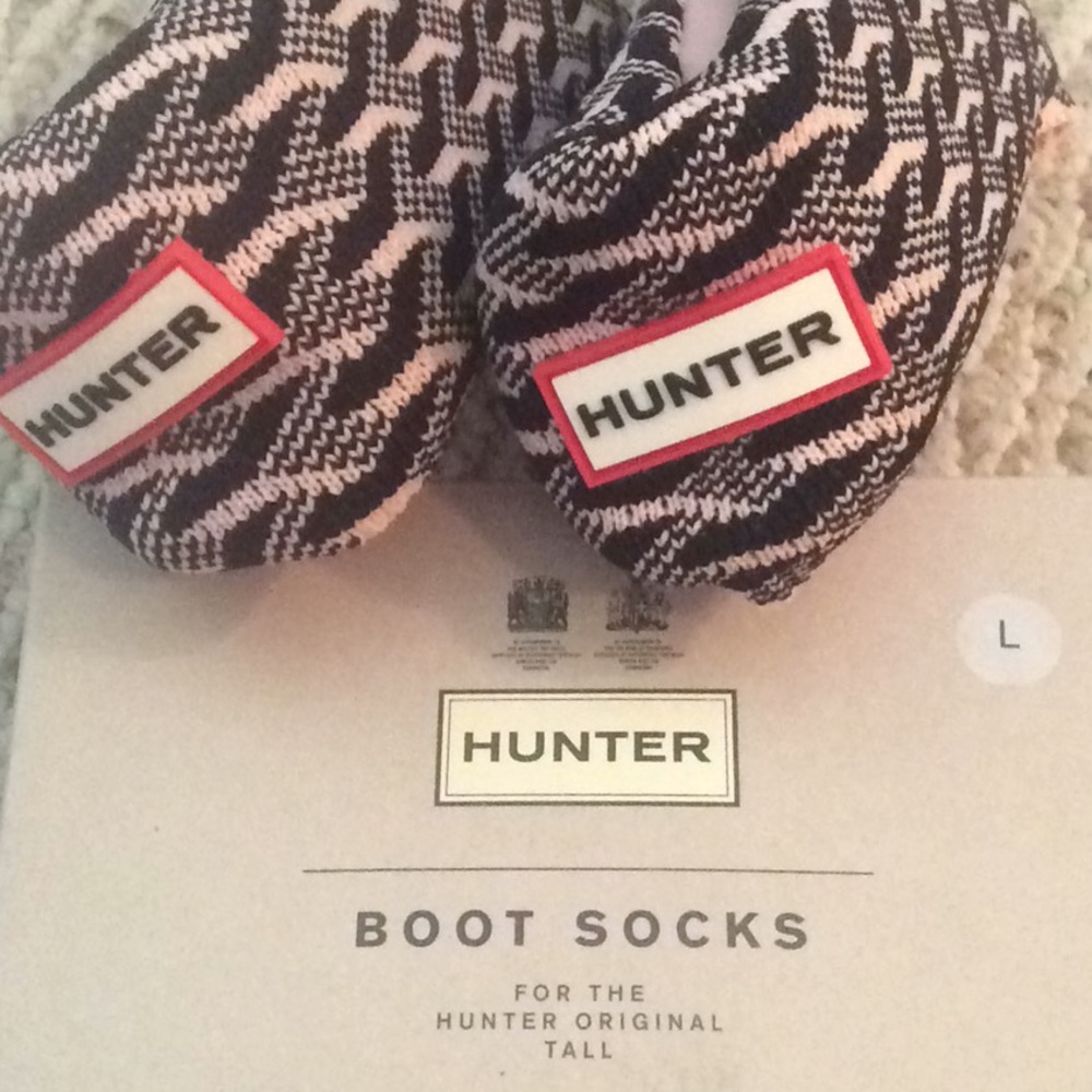🆕 HUNTER tall pink geometric fleece socks- Size L - Picture 5 of 5